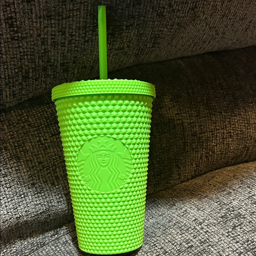 Starbucks Vibrant Lime Green Textured Tumbler